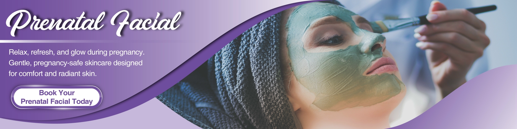 Prenatal facial being performed by a pregnant woman.